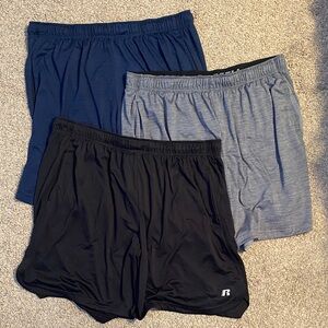 Russell Athletic Men's Athletic Shorts - Black, Blue, Gray